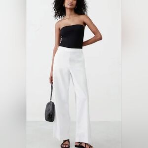 BR Hayden Wide-Leg Linen-Blend Pull-On Pant